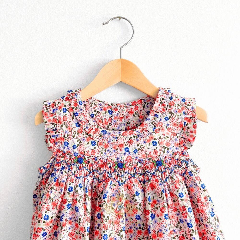 NWT Lovely Girls Smocked Embroidered Dress Boutique Special Occassion Formal 36M - Picture 3 of 5